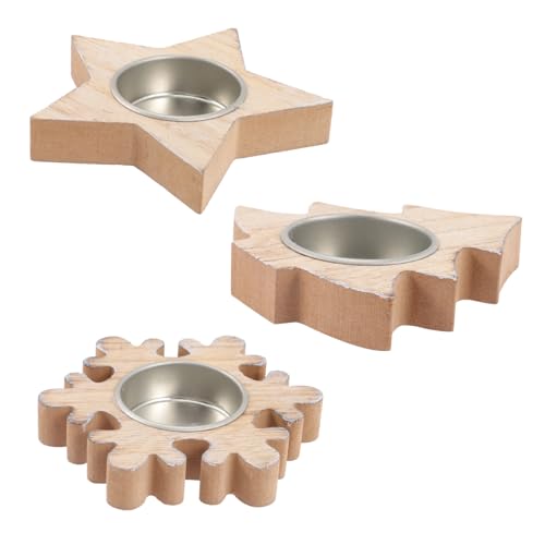 UTHCLO 3 Stück Teiliges Holz Kerzenhalter mit Weihnachtsbaum Schneeflocke und Stern Kreativer Tischkerzenständer für Festliche Dekoration und Gemütliche Weihnachtsatmosphäre UTHCLO 3 Stück Teiliges Holz Kerzenhalter mit Weihnachtsbaum Schneeflocke und Stern Kreativer Tischkerzenständer für Festliche Dekoration und Gemütliche Weihnachtsatmosphäre von UTHCLO