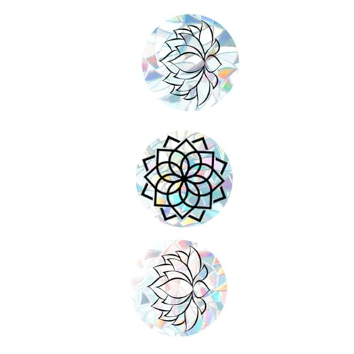UTHCLO 3 Stück Teiliges Mandala Fensteraufkleber Wiederverwendbare Statische Haftung Transparente DIY Fensterfolie ohne Kleber Dekorative Glasfolie für Wohnzimmer Büro von UTHCLO