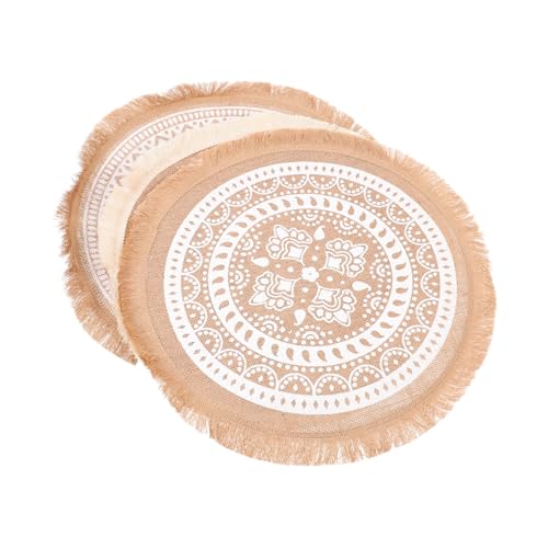 UTHCLO 3 Stück Teiliges Rundes Makramee Tischset mit Mandala Muster Hitzebeständig Baumwolle Leinen mit Dekorativem Quasten Design als Platzset für Esszimmer und Partydeko UTHCLO 3 Stück Teiliges Rundes Makramee Tischset mit Mandala Muster Hitzebeständig Baumwolle Leinen mit Dekorativem Quasten Design als Platzset für Esszimmer und Partydeko von UTHCLO