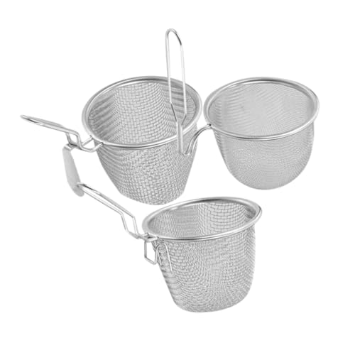 UTHCLO 3 Stück Teiliges Sieb mit Verschiedenen Griffdesigns Rostfrei Leicht und Robust Vielseitig Einsetzbar als Nudelsieb Dumpling Strainer und Hot Pot Löffel mit Praktischem Aufhänge von UTHCLO