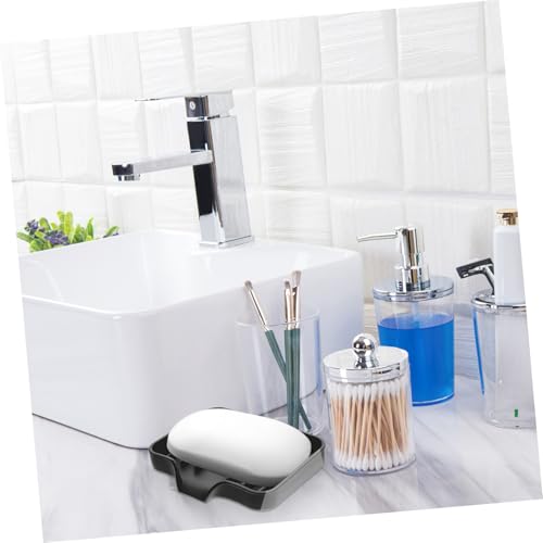 UTHCLO 3 Stück Teiliges Silikon Seifenschalen mit Ablauf Selbstentwässernd für Bad und Küche rutschfest Leicht zu Reinigen als Seifenablage und Schwammhalter Schwarz Groß Klein von UTHCLO