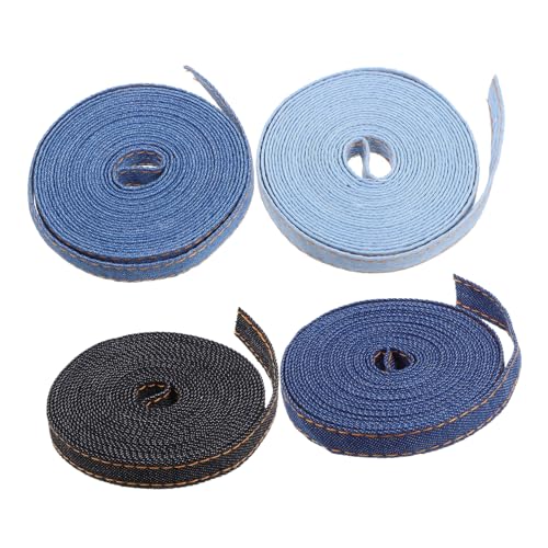 UTHCLO 4 Rollen Denim Stoffband Farben Je Vielseitiges Webband für Handgemachte Bastelprojekte Nähen Geschenkverpackung und DIY Schleifen Robustes Denim Material für Kreative Dekorationen UTHCLO 4 Rollen Denim Stoffband Farben Je Vielseitiges Webband für Handgemachte Bastelprojekte Nähen Geschenkverpackung und DIY Schleifen Robustes Denim Material für Kreative Dekorationen von UTHCLO