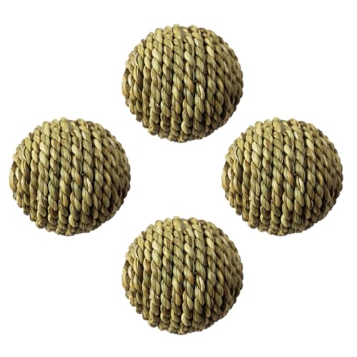 UTHCLO 4 Stück Hamster Grasball Naturspielzeug aus Robustem Kausicherem Stroh Fördert Beschäftigung und Training für Kleine Nagetiere und Kaninchen Platzsparend und Sicher UTHCLO 4 Stück Hamster Grasball Naturspielzeug aus Robustem Kausicherem Stroh Fördert Beschäftigung und Training für Kleine Nagetiere und Kaninchen Platzsparend und Sicher von UTHCLO