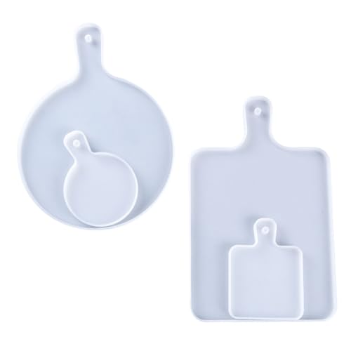 UTHCLO 4 Stück Kristall Epoxidform Zum Gießen Für Tablett Silikonform Kreative Untersetzerform Untersetzerharzform Silikonharzform DIY Form Untersetzerform Weißes Kieselgel von UTHCLO