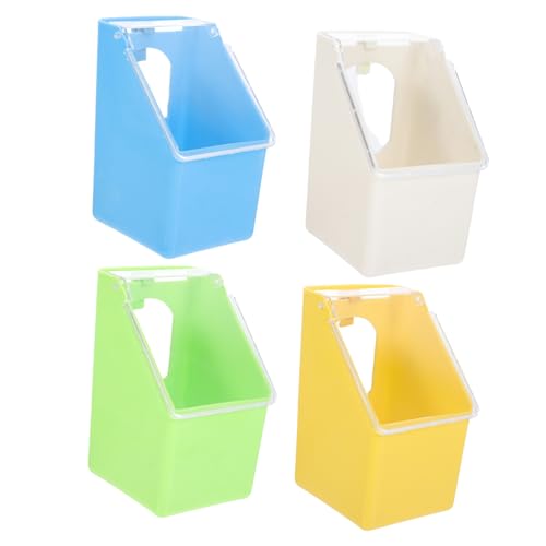 UTHCLO 4 Stück Multifunktionaler Tauben Futterspender aus Robustem Kunststoff Verschließbarer Futter und Wassernapf Kratzfest und Leicht zu Reinigen für Vogelkäfige und Taubenhaltung von UTHCLO