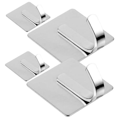 UTHCLO 4 Stück Teiliges Edelstahl Wandhaken Selbstklebend Ohne Bohren Stark Tragfähig Für Badezimmer Küche Garderobe Badezimmer Handtuchhaken Klebehaken UTHCLO 4 Stück Teiliges Edelstahl Wandhaken Selbstklebend Ohne Bohren Stark Tragfähig Für Badezimmer Küche Garderobe Badezimmer Handtuchhaken Klebehaken von UTHCLO