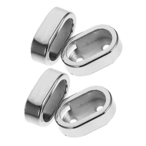 UTHCLO 4 Stück Teiliges Flanschrohrhalter aus Dickem Zinklegierungs Material Glänzende Oberfläche Stabile Kleiderstangenhalter für Duschvorhang Kleiderschrankstangen Einfache Montage von UTHCLO