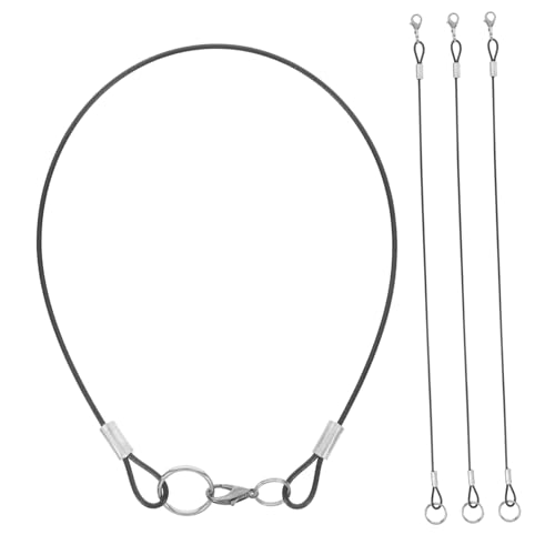 UTHCLO 4 Stück Teiliges Kleine Lost Stahlseil Lanyards mit Clips Wiederverwendbar Einsetzbar für Schlüssel Stifte Zubehör Praktische Befestigung für Alltag und Büro von UTHCLO