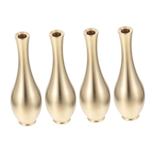 UTHCLO 4 Stück Teiliges Mini Kupfer Vase Antike Metallvasen für Tischdekoration Stilvolle Kleine Vasen mit Robustem Design Desktop Deko für Wohnzimmer Büro und Regal von UTHCLO