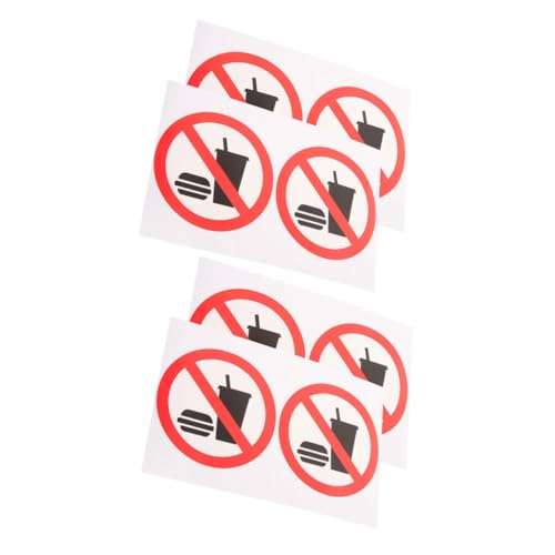 UTHCLO 4 Stück Teiliges No Food Drink Aufkleber Set Selbstklebendes Warnschild für Innen und Außenbereich Vielseitig Einsetzbar als Verbotsschild für Büro Laden Fenster und Tür von UTHCLO