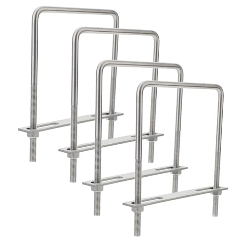 UTHCLO 4 Stück Teiliges Quadratische U bolzen aus Edelstahl Rostbeständige Rechteckige Winkelbolzen Stabile Befestigung für Bootsanhänger Einfache Installation Langlebig und UTHCLO 4 Stück Teiliges Quadratische U bolzen aus Edelstahl Rostbeständige Rechteckige Winkelbolzen Stabile Befestigung für Bootsanhänger Einfache Installation Langlebig und von UTHCLO