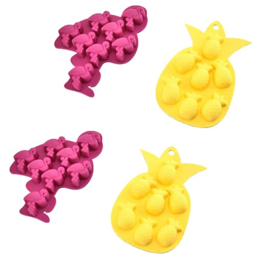 UTHCLO 4 Stück Teiliges Silikon Eiswürfelformen mit Flamingo und Ananas Sichere und Wiederverwendbare Backutensilien für Kreative Eiswürfel und Schokoladenherstellung für Partys und UTHCLO 4 Stück Teiliges Silikon Eiswürfelformen mit Flamingo und Ananas Sichere und Wiederverwendbare Backutensilien für Kreative Eiswürfel und Schokoladenherstellung für Partys und von UTHCLO