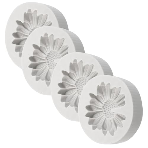 UTHCLO 4 Stück Teiliges Silikonform mit Chrysanthemen und Sonnenblumen Kleine Blumenform für DIY Seife und Aromatherapie Flexible Blütenmotive für Handgemachte Kerzen und von UTHCLO