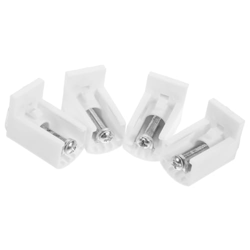 UTHCLO 4 Stück Teiliges Verstellbares Jalousie montagehalter Stabilem Eisen und Pom Halterungen für Weiße Plissee Faltrollos Einfache Installation ohne Bohren Langlebig und Robust von UTHCLO