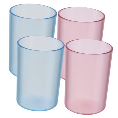 UTHCLO 4 Stück Teiliges Zahnbürstenbecher aus Multifunktionale Mundspülbecher für Zuhause Reisen und Camping für Kalte Getränke Leicht und Tragbar von UTHCLO