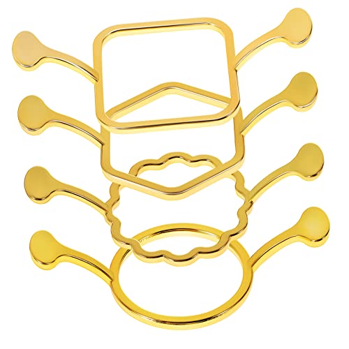 UTHCLO 4stücke Teiliges Metall-wachsiegel-Motive Geometrische Formen Für Kreative Bastelprojekte Inklusive Quadratischem Hexagonalem Rundem Und Blumen- von UTHCLO