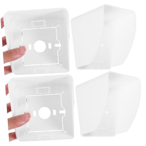 UTHCLO 4 Stück Wasserdichte Steckdosenabdeckung Außen Modell Regenschutz Stecker Schutz Weiß Wetterfeste Elektrobox Abdeckung für Garten Terrasse Garage von UTHCLO