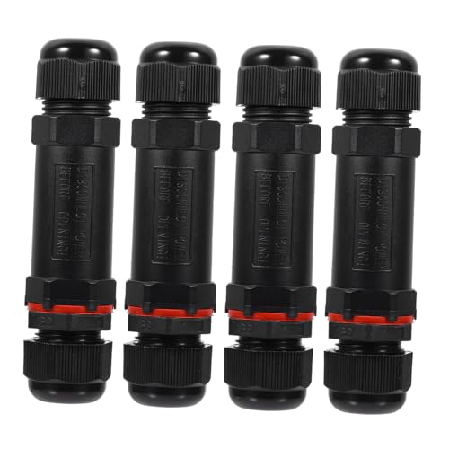 UTHCLO 4 Stück Wasserdichter Poliger Kabelverbinder aus Temperaturbeständigem Nylon Teiliges Schnelles Pressanschluss System für LED Außenbeleuchtung und Garteneinsatz von UTHCLO