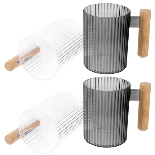 UTHCLO 4 Stück Kunststoff Zahnbürstenbecher Tragbare Mundspülbecher für Badezimmer Mehrweg Trinkbecher Handliches Design für Reisen und Camping Bpa Frei von UTHCLO