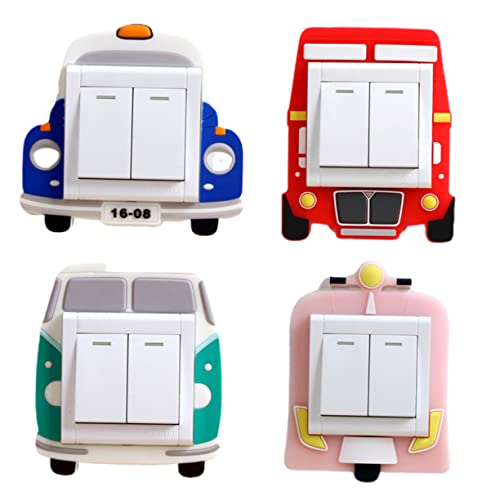 UTHCLO 4stücke Kreative Wandaufkleber Für Lichtschalter Teiliges Mit Fluoreszierenden Silikonstickern Für Dekoration Im Kinderzimmer Auto Bus von UTHCLO