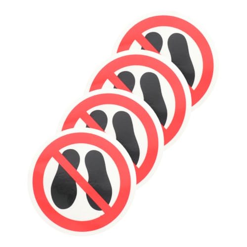 UTHCLO 4stücke Verbotsaufkleber Rundes Sicherheitszeichen Bitte Nicht Betreten Klebeetiketten Für Fabriken Und Baustellen Warnhinweise Unfallvermeidung von UTHCLO