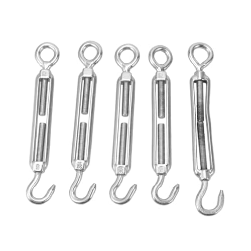 UTHCLO 5 Stück Teiliges Drahtseil Spanner aus Edelstahl Verstellbares Flower Basket Spannschloss Robuste Stahlseil Luftspanner für Flexible Zugspannung Langlebig und Korrosionsbeständig von UTHCLO
