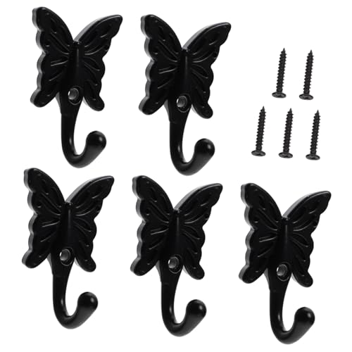 UTHCLO 5 Stück Teiliges Kleiderhaken Schmetterlingsform aus Robustem Einfache Wandmontage mit Schraube Kratzfest und Hohe Tragfähigkeit Vielseitig für Garderobe Bad Küche und UTHCLO 5 Stück Teiliges Kleiderhaken Schmetterlingsform aus Robustem Einfache Wandmontage mit Schraube Kratzfest und Hohe Tragfähigkeit Vielseitig für Garderobe Bad Küche und von UTHCLO