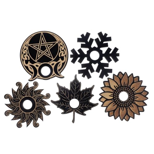 UTHCLO 5 Stück Teiliges Kristallkugel Ständer aus Hochwertigem Holz Stabile Halterung für Kristallkugeln und Dekorative Kugeln Langlebige Displaybasis für Schreibtisch Regal und Vitrine von UTHCLO