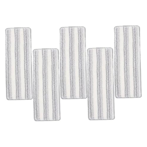 UTHCLO 5 Stück Teiliges Mikrofaser Mop Ersatzpads mit Modischem Streifenmuster Waschbare Wiederverwendbare Feuchte und Trockentücher für Bodenwischer Hohe Saugfähigkeit Robust und von UTHCLO