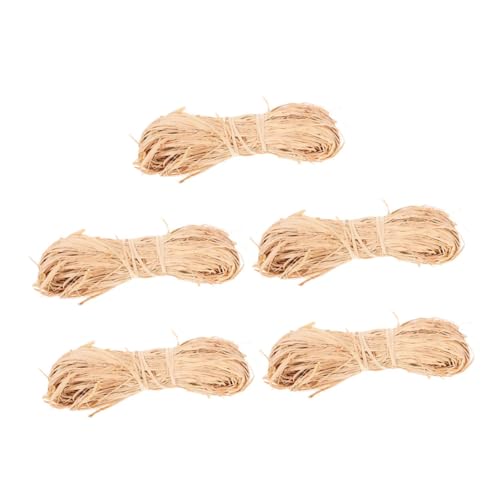 UTHCLO 5 Stück Teiliges Natur-raffia-band aus Nachhaltigem Raffia-gras für Diy-kranzherstellung Blumensträuße Geschenkverpackung und Rustikale Dekorationen bei Hochzeiten und Partys von UTHCLO