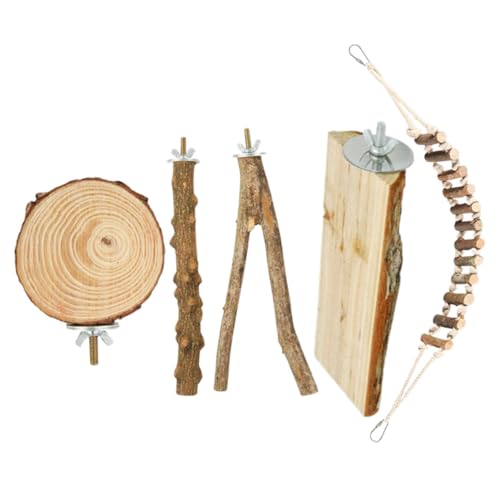 UTHCLO 5 Stück Teiliges Papageien aus Natürlichem Holz mit Sicheren Sitzstangen Kletterleiter und Übungsplattform Geeignet als Zubehör für Wellensittich und Sittichkäfige Einfache UTHCLO 5 Stück Teiliges Papageien aus Natürlichem Holz mit Sicheren Sitzstangen Kletterleiter und Übungsplattform Geeignet als Zubehör für Wellensittich und Sittichkäfige Einfache von UTHCLO