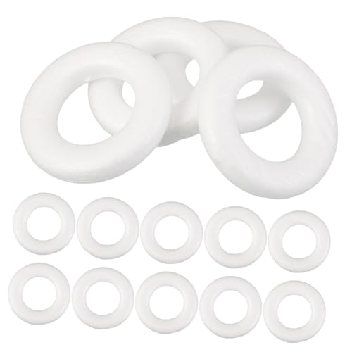 UTHCLO 50 Stück Schaumstoff Kranzrahmen Weißer Polystyrol Ring Runder Bastelkranz für DIY Hochzeitsdekoration Weihnachtskranz Form Vielseitig für Innen und Außenbereich UTHCLO 50 Stück Schaumstoff Kranzrahmen Weißer Polystyrol Ring Runder Bastelkranz für DIY Hochzeitsdekoration Weihnachtskranz Form Vielseitig für Innen und Außenbereich von UTHCLO