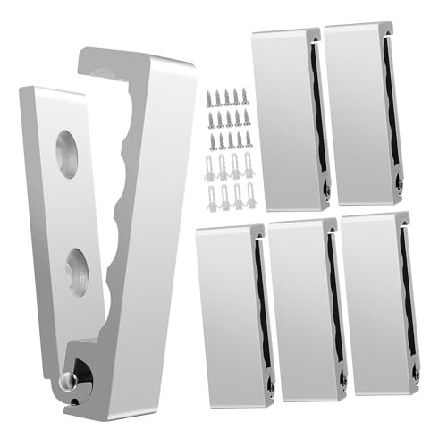 UTHCLO 6 Stück Faltbare Wandhaken aus Aluminiumlegierung Schwerlast Schraubhaken mit Glatter Oberfläche und Abgerundeten Kanten Vielseitig für Kleidung Taschen Handtücher Einfach zu von UTHCLO