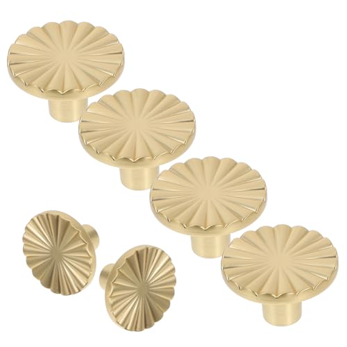 UTHCLO 6 Stück Kleine Runde Möbelknöpfe in Gold Stilvolle Schrankknöpfe für Kommoden und Küchenschränke Vielseitige Möbelgriffe mit Einfachem DIY einbau Vintage Stil von UTHCLO