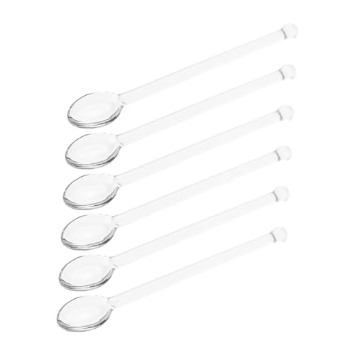 UTHCLO 6 Stück Teiliges Transparente Glas Rührlöffel mit Langem Griff Multifunktionale Teelöffel und Espressolöffel Geeignet für Tee Kaffee Cocktails Dessert Robust und Stilvoll für UTHCLO 6 Stück Teiliges Transparente Glas Rührlöffel mit Langem Griff Multifunktionale Teelöffel und Espressolöffel Geeignet für Tee Kaffee Cocktails Dessert Robust und Stilvoll für von UTHCLO