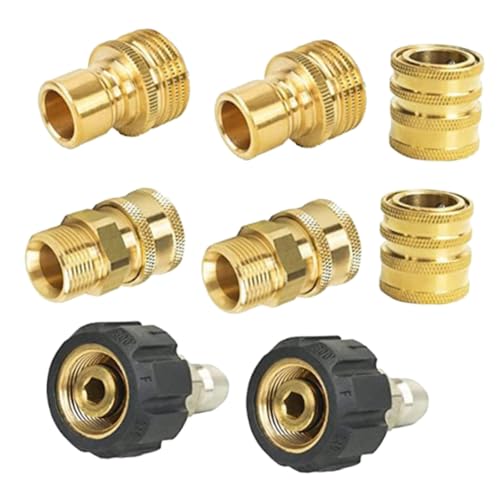 UTHCLO 8 Stück Teiliges Hochdruckschlauch Adapter Schnellkupplung Robuster Wasserdruck Verbinder für Gartenschlauch Autowäsche und Bewässerung Kompatibel mit Hochdruckreinigern von UTHCLO