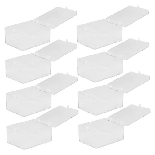 UTHCLO 8 Stück Teiliges Transparente Bruchsichere PC Aufbewahrungsboxen für Kleine Rechteckige Proben zur Geordneten Präsentation von Insekten und Muscheln Stapelbar und Platzsparend von UTHCLO
