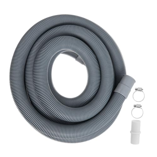 UTHCLO Ablaufschlauch Verlängerung Waschmaschine Flexibler Abwasserschlauch mit Dichtschellen Wasserschlauch für Waschmaschine und Geschirrspüler Schnellinstallationsset Dunkelgrau von UTHCLO