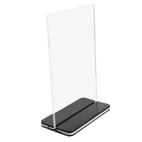 UTHCLO Acryl Display Ständer Doppelseitig Vertikal Acrylschildhalter Klarer Tischaufsteller für Büro Restaurant Hochzeit Preisschild Menühalter Stabile Präsentation von UTHCLO