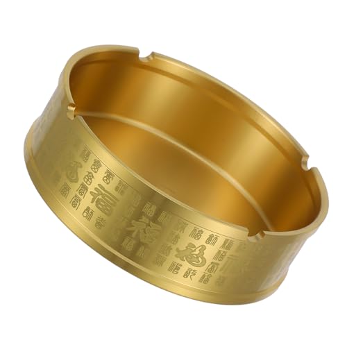 UTHCLO Vintage Messing Aschenbecher Rund Kreativer Aschenhalter für Tisch Büro und Garten Eleganter Tisch-aschenbecher für Raucher und Männer Einzigartiges Design für Vintage von UTHCLO