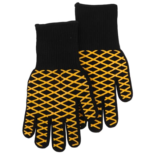 UTHCLO BBQ Grillhandschuhe aus flammhemmendem Silikon Hitzebeständig und rutschfeste Ofenhandschuhe mit Fingern Vielseitig für Backofen Mikrowelle und Grill Schutz bei BBQ und Backen von UTHCLO