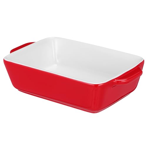 UTHCLO Backblech Rechteckig Rot Porzellan Backform Mikrowellengeeignet Mittelstarkes Pflegeleichtes Ofenblech für Backen und Servieren UTHCLO Backblech Rechteckig Rot Porzellan Backform Mikrowellengeeignet Mittelstarkes Pflegeleichtes Ofenblech für Backen und Servieren von UTHCLO