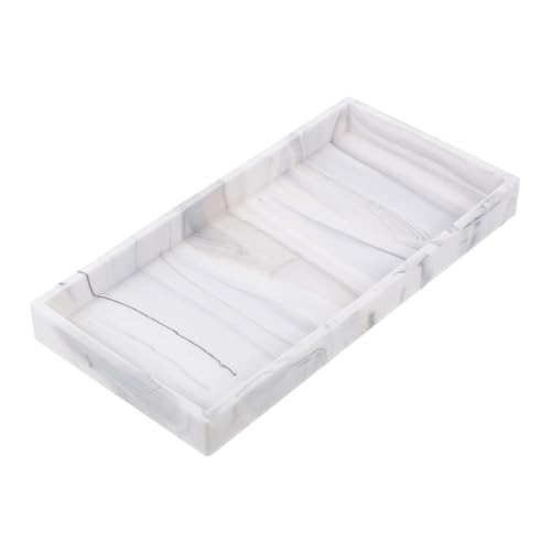 UTHCLO Badezimmer Ablageschale aus Silikon Weißes Marmor Muster Wasserdichtes Vanity Tray für Kosmetik und Toilettenartikel Perfume Storage Organizer für Waschbecken und Waschtisch UTHCLO Badezimmer Ablageschale aus Silikon Weißes Marmor Muster Wasserdichtes Vanity Tray für Kosmetik und Toilettenartikel Perfume Storage Organizer für Waschbecken und Waschtisch von UTHCLO