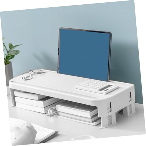 UTHCLO Computer Monitor Ständer Weiß Desktop Laptop Erhöhung Bildschirmerhöhung Ergonomischer PC Halter für Home Office mit Platzsparendem Design und Robuster Verarbeitung von UTHCLO