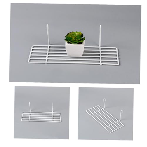 UTHCLO Drahtgitter Regal Weiß Gerade Ablage Hängeregal Wandhalterung Stapelbar Küchen Bad Schlafzimmer Organizer von UTHCLO