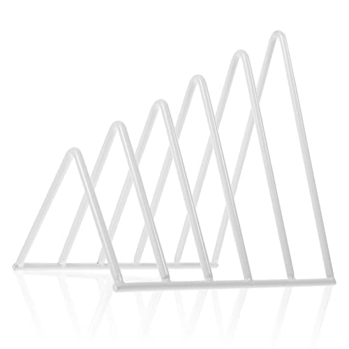 UTHCLO Dreieck Schreibtisch Organizer Weiß Zeitungsständer Magazinhalter und Aktenablage Kompakter Desktop Aufbewahrungsrack für Ordner Bücher und Vinylplatten Platzsparend und Modern von UTHCLO