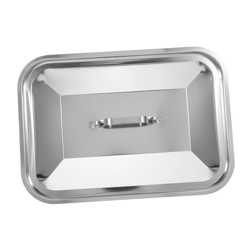 UTHCLO Edelstahl Backblech Deckel Rechteckig mit Griff Tiefes Backform Abdeckhaube für Fisch Spritzschutz und Aromaschutz Spülmaschinenfest für Grillabend und Familienessen von UTHCLO