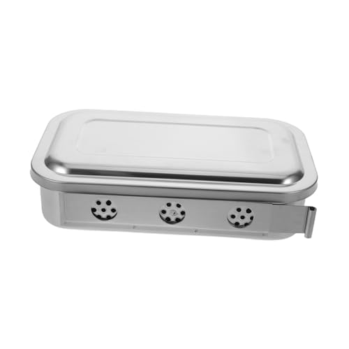 UTHCLO Edelstahl Organizer mit Deckel und Löchern Chirurgisches Desinfektions-tablett Perforiertes Glattes Design Medizinische Sterilisationsschale für Klinik und Langlebig und von UTHCLO