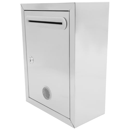 UTHCLO Edelstahl Wandmontierte Spendenbox mit Schloss und Schlitz Abschließbare Kummerkasten Vorschlagsbox für Briefe Sicherer Metall Behälter für Geld Beiträge und Vorschläge Mittelgroß von UTHCLO