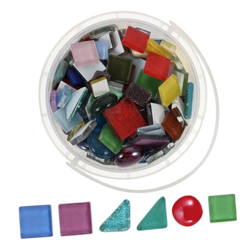 UTHCLO Eimer Bunte Glasmosaiksteine DIY Bastelsteine für Heimdekoration Badezimmer Küche Mosaikfliesen zum Kleben und Verzieren Handgemacht Kreativ Vielseitig von UTHCLO